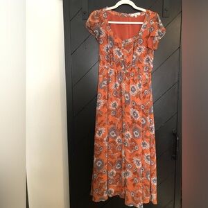 Madewell sheer short sleeve maxi dress size 2